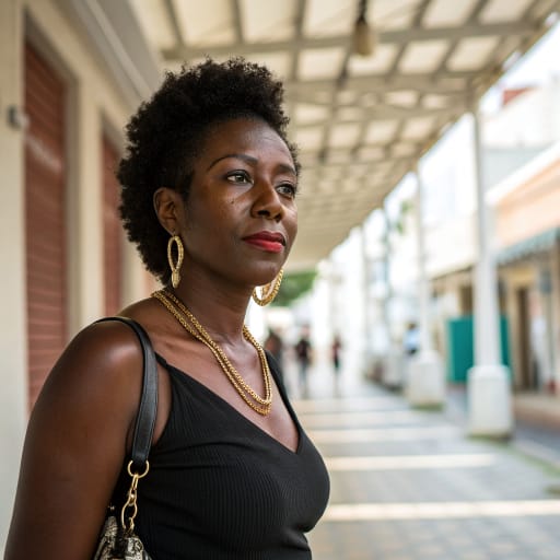 Afro-Curaçaoans woman from Curaçao, a constituent country of the Kingdom of the Netherlands in the southern Caribbean off Venezuela; large diaspora in the Netherlands.