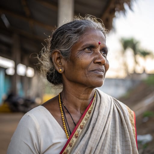 Agamudayar woman from Tamil Nadu, India, chiefly the Kaveri delta (Thanjavur, Tiruvarur), Sivaganga, Ramanathapuram and Madurai, with a northern cluster around Vellore and Tiruvannamalai, related phenotype reference