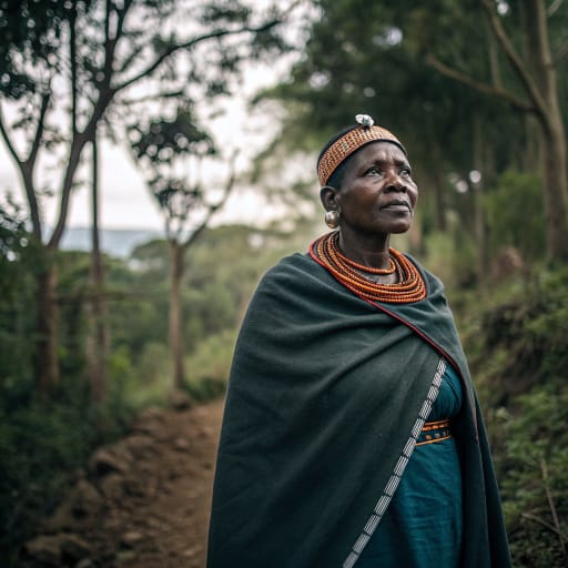Agumba woman from The forested highlands of central Kenya around Mount Kenya, in the country later settled by the Kikuyu, Embu and Meru, related phenotype reference