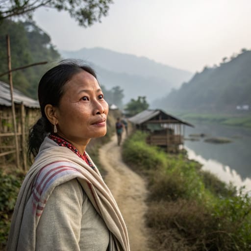 Aimol woman from Hill villages in Manipur, northeast India, chiefly in Chandel district
