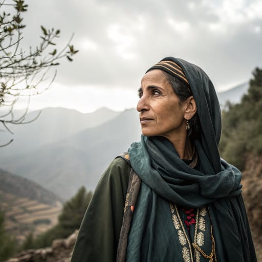 Aït Abbas woman from The Biban mountains and the southern slopes of the Soummam valley in Lesser Kabylia, around Ighil Ali and the Kalâa of Beni Abbès, Béjaïa Province, Algeria.