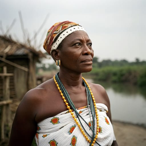 Akwamu woman from Akwamu Traditional Area around Akwamufie on the lower Volta River, Eastern Region, Ghana; historically centered at Nyanaoase, north of Accra