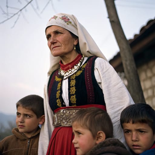 Albanians woman from Albania, Kosovo, Ilirida (North Macedonia), Chameria (Greece), Presevo Valley (Serbia) — related phenotype reference