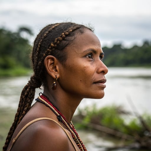 Aluku woman from Upper Lawa (Maroni) River in French Guiana, around Papaïchton and Maripasoula; origins on plantations in eastern Suriname; large communities in Saint-Laurent-du-Maroni, Kourou and Cayenne