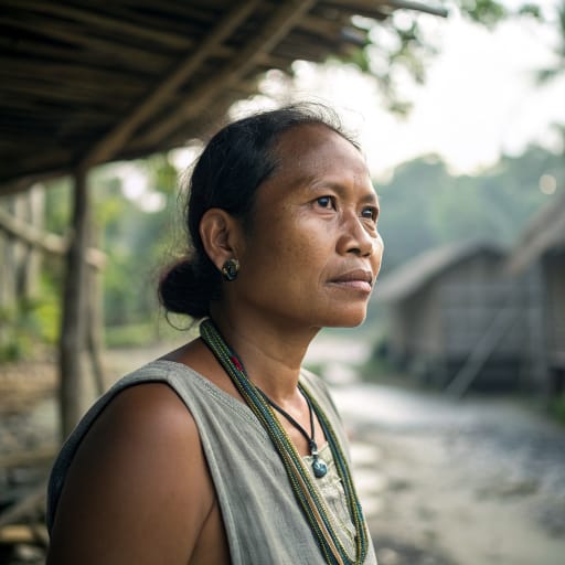 Alune woman from Western Seram Island, Maluku province, Indonesia, concentrated in West Seram Regency around the Eti, Tala and Sapalewa river basins.