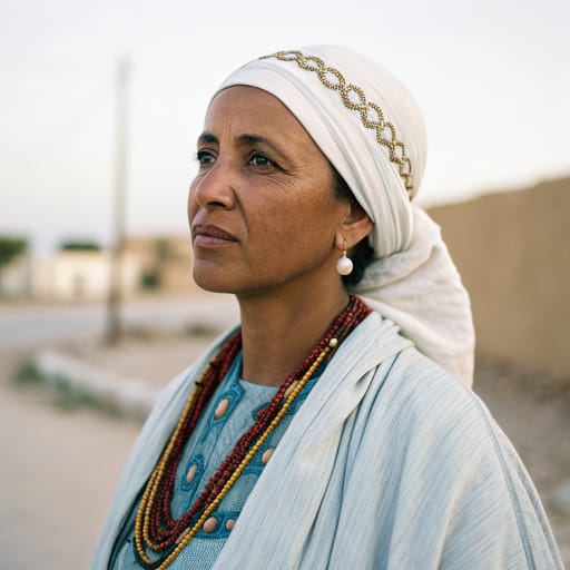 Amazigh Christians woman from Roman Africa, in today's Tunisia, Algeria, coastal Libya and northern Morocco; today mainly Kabylia in Algeria, with smaller communities in Morocco and France, related phenotype reference