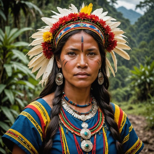 Amazonian Indigenous Ecuadorian woman from Ecuador (Amazon basin)