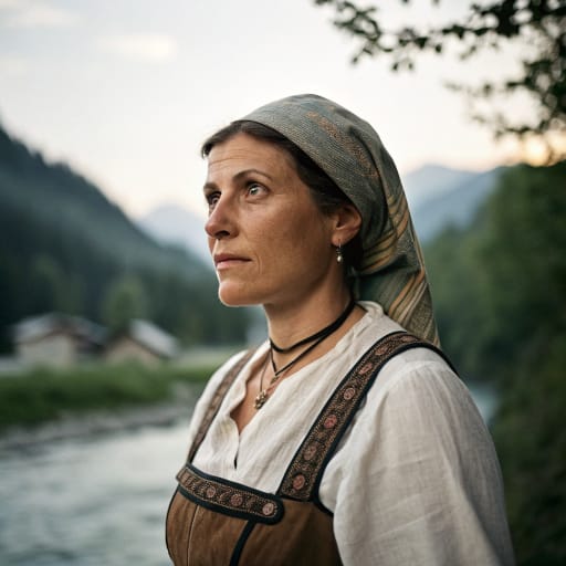 Anauni woman from Val di Non (ancient Anaunia), the valley of the Noce river northwest of Trento, in present-day Trentino, northern Italy., related phenotype reference