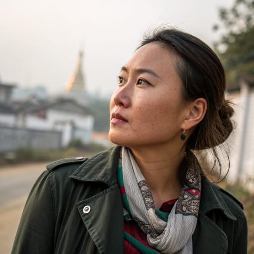 Anglo-Burmese woman from Myanmar (Burma), historically centered on Rangoon (Yangon), Moulmein (Mawlamyine) and Maymyo (Pyin Oo Lwin); now largely a diaspora in the United Kingdom and Australia