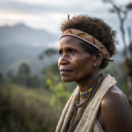 Angu woman from Rugged interior mountains where Morobe, Eastern Highlands and Gulf provinces meet, around Menyamya and Aseki, Papua New Guinea, related phenotype reference
