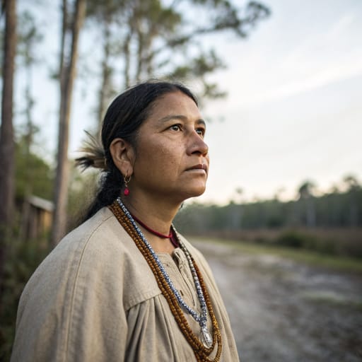 Apalachee woman from The Florida Panhandle between the Aucilla and Ochlockonee rivers, around present-day Tallahassee, United States; descendant community in central Louisiana., related phenotype reference