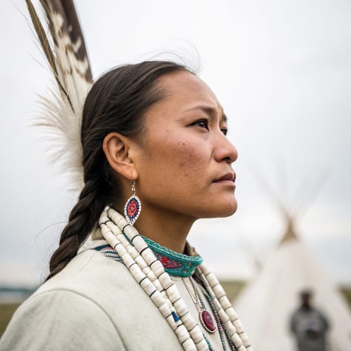 Arikara woman from Fort Berthold Reservation on the upper Missouri River, North Dakota, centered on White Shield; historically the Missouri valley of South Dakota and North Dakota, United States, related phenotype reference