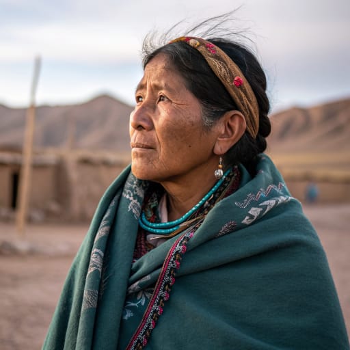 Atacameños woman from Oases and altiplano of the Atacama Desert, Antofagasta Region, northern Chile; also the Puna of Salta and Jujuy, Argentina, and southwestern Bolivia, related phenotype reference