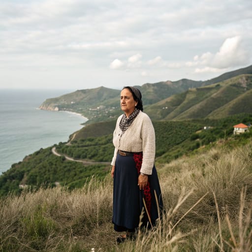 Aurunci woman from Southern Latium and northern Campania, Italy: the coast and hills between the Liri (Garigliano) and Volturno rivers, around Roccamonfina and the Monti Aurunci, related phenotype reference