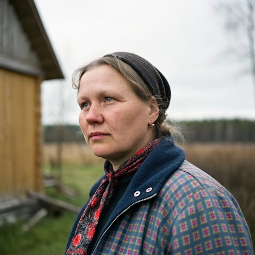 Äyrämöiset woman from Ingria, around St. Petersburg in present-day Leningrad Oblast, Russia; ancestral origin in Äyräpää on the Karelian Isthmus. Descendants also live in Finland, Estonia and Russian Karelia., related phenotype reference