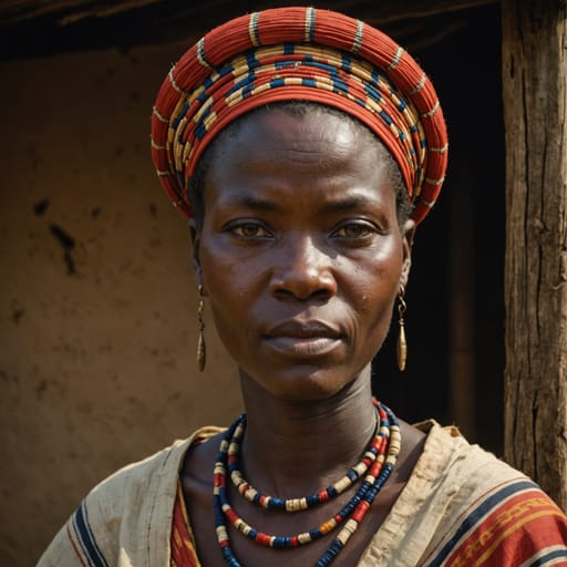 Bagyeli woman from Ocean department, South Region, southern Cameroon