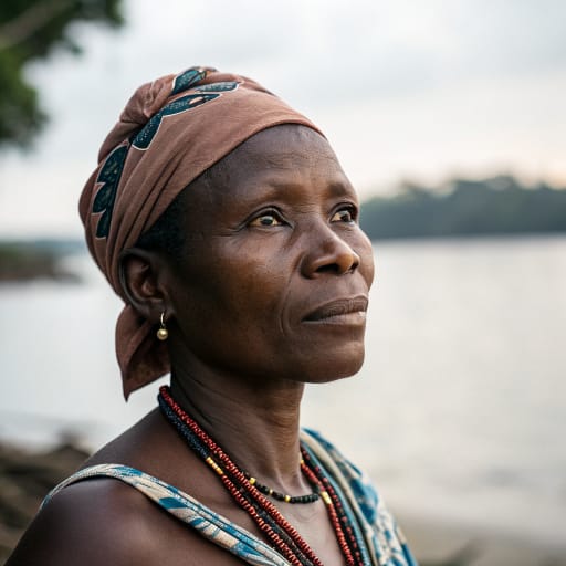Bakoko woman from Lower Sanaga River area of the Littoral Region, Cameroon, around Edéa and Dizangué in Sanaga-Maritime department, with many also living in Douala, related phenotype reference