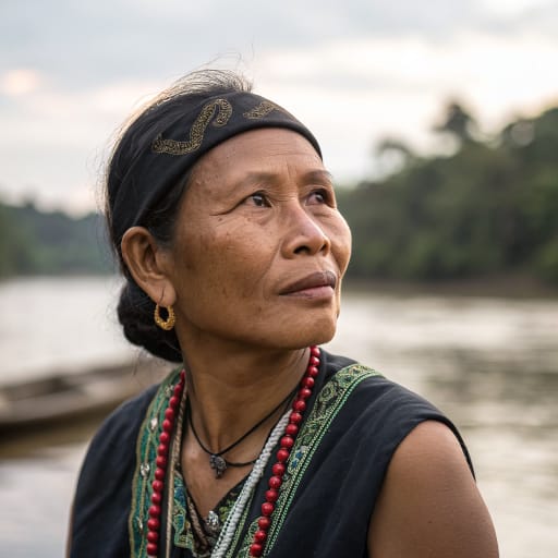 Bakumpai woman from The Barito River basin of South and Central Kalimantan, Indonesia, centered on Marabahan and extending upriver to Muara Teweh and Puruk Cahu