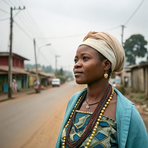 Bamun woman from The Noun department of Cameroon's West Region, centered on the royal town of Foumban, with sizable communities in Douala and Yaoundé, related phenotype reference
