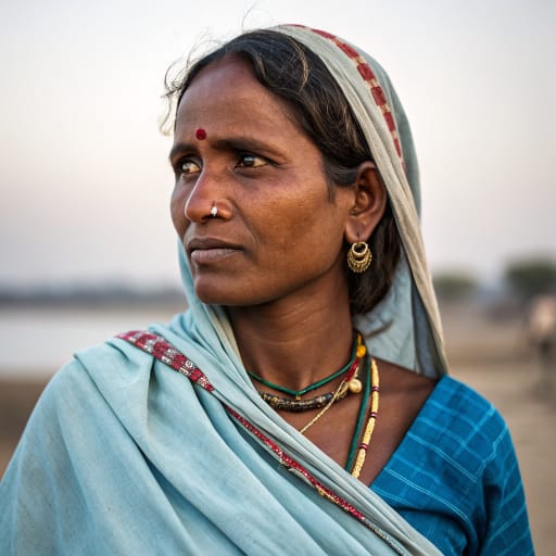 Banjara woman from India, chiefly Telangana, Andhra Pradesh, Karnataka and Maharashtra, with communities in Rajasthan, Gujarat, Madhya Pradesh and elsewhere; origins traced to Rajasthan