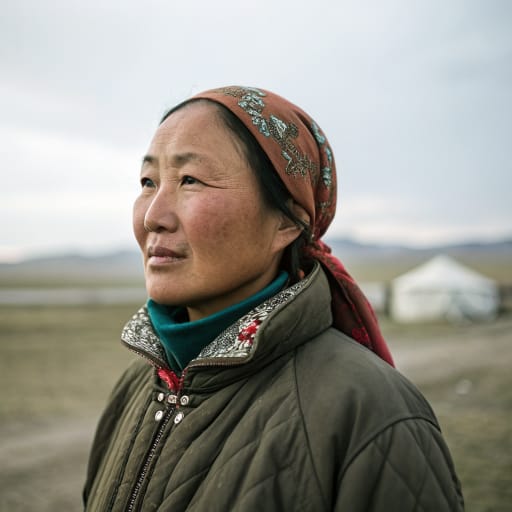 Barga woman from Hulunbuir in northeastern Inner Mongolia, China, mainly Chen Barag, New Barag Left and New Barag Right banners; a small community in eastern Mongolia