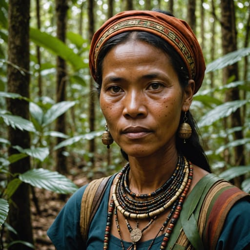 Batek woman from Lowland rainforest of peninsular Malaysia in Pahang, Kelantan and Terengganu, largely in and around Taman Negara National Park