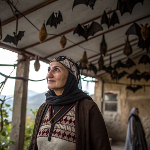 Bats woman from Zemo Alvani in Akhmeta Municipality, Kakheti, eastern Georgia; historically the Tsova valley of highland Tusheti, Georgia