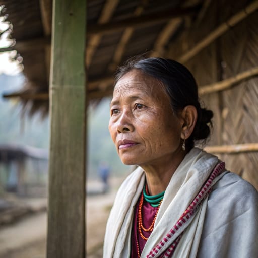 Bawm woman from Chittagong Hill Tracts of Bangladesh, mainly Bandarban district; smaller communities in Mizoram, India, and Chin State, Myanmar