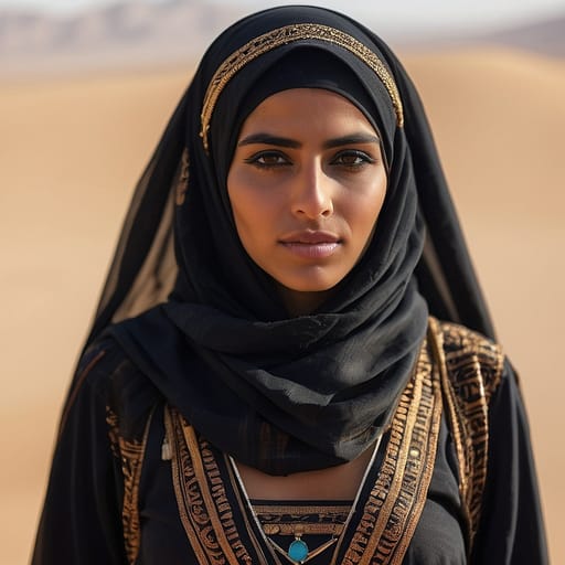 Bedouin Saudi woman from Saudi Arabia (desert zones)