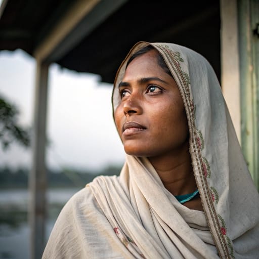 Bengali Muslims woman from The Bengal delta: Bangladesh, where they are the majority, and the Indian states of West Bengal, Assam and Tripura, with large diasporas in the United Kingdom, the Gulf states and the United States
