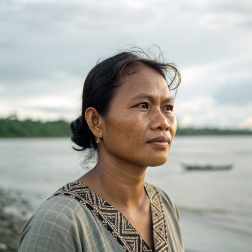 Berau Malays woman from Berau River basin and nearby coast in Berau Regency, East Kalimantan, Indonesia, centered on Tanjung Redeb, Gunung Tabur and Sambaliung