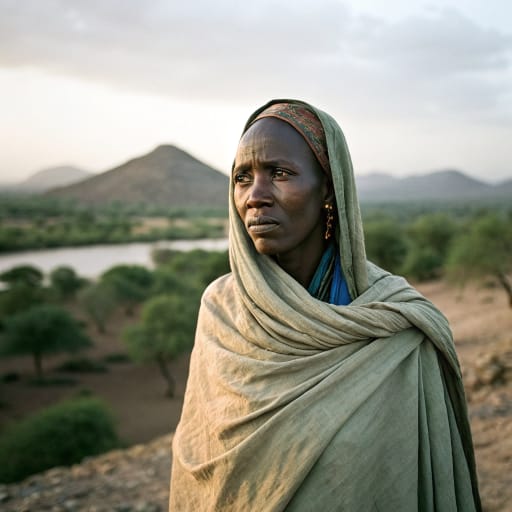 Berti woman from North Darfur, western Sudan: the Tagabo Hills and Mellit area north and northeast of El Fasher, and the Umm Keddada area farther east toward Kordofan., related phenotype reference