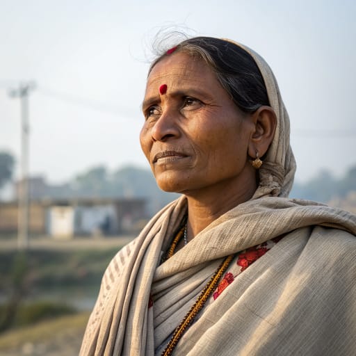 Bhar woman from Eastern Uttar Pradesh (Purvanchal and Awadh: Varanasi, Ghazipur, Ballia, Mau, Azamgarh, Jaunpur, Gorakhpur, Bahraich) and adjoining Bihar, India; smaller numbers in Nepal's Terai.