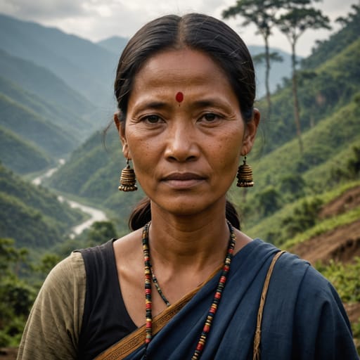 Biate woman from Hill country on the Assam-Meghalaya border in Northeast India: Dima Hasao district (Assam) and the Saipung area of East Jaintia Hills (Meghalaya), with smaller communities in Mizoram, Tripura and Manipur.