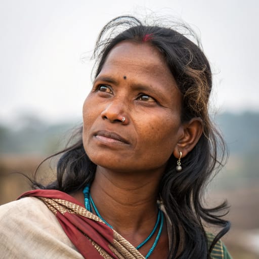 Binjhal woman from Western Odisha, India, mainly Bargarh, Sambalpur, Balangir and Nuapada districts, with the closely related Binjhwar in neighboring Chhattisgarh, related phenotype reference