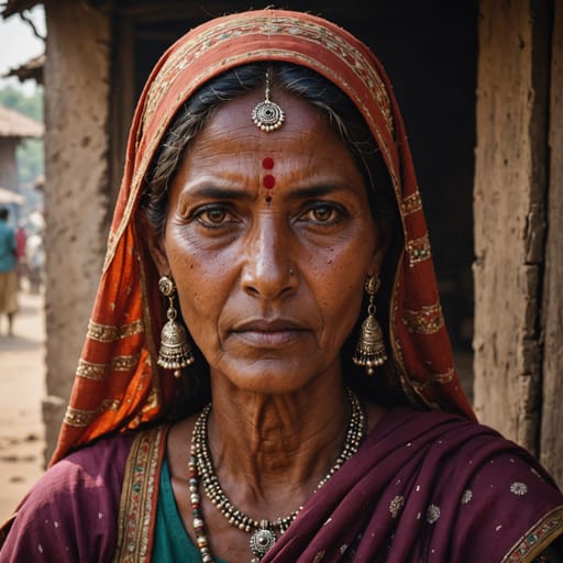Bisati woman from Northern India, mainly the towns and villages of the Gangetic plain in Uttar Pradesh and Bihar