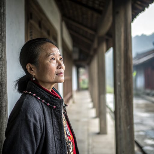 Bolyu woman from Western Guangxi, China, chiefly Longlin Various Nationalities Autonomous County in Baise, near the Guizhou and Yunnan borders