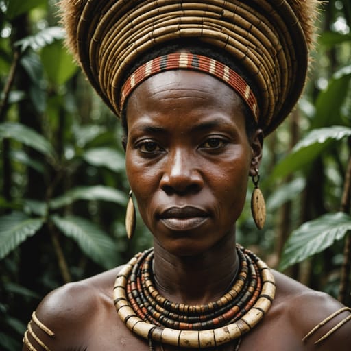 Bongo woman from Rainforest of central and southern Gabon, especially Ngounié and Ogooué-Lolo provinces