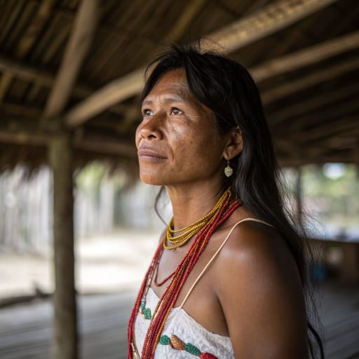 Bora woman from Northwest Amazon between the Putumayo and Caquetá rivers: the Ampiyacu and Yaguasyacu basins near Pebas in Loreto, Peru, with related Miraña communities in Amazonas, Colombia., related phenotype reference