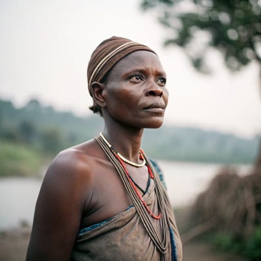 Budja woman from Northern Democratic Republic of the Congo, mainly Bumba Territory in Mongala Province, north of the Congo River, related phenotype reference