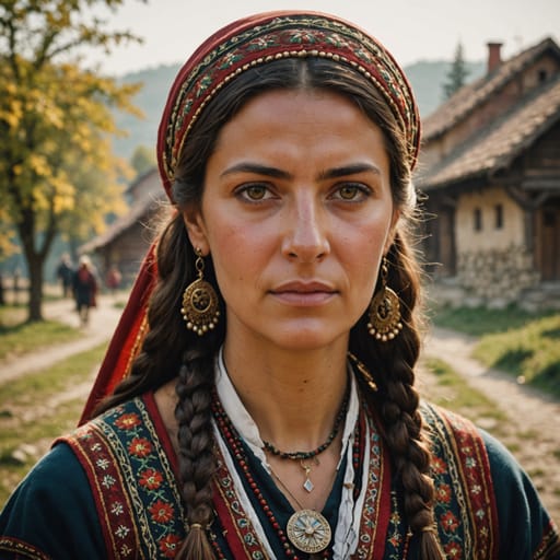 Bulgarians woman from Bulgaria, traditional dress, alternate reference 2, Ethnic Erotic phenotype catalog