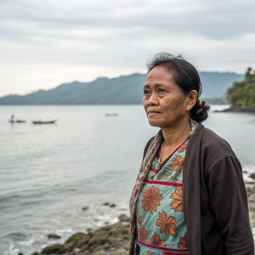 Bungku woman from Southeastern coast of Central Sulawesi facing Tolo Bay, centered on Morowali Regency around Bungku town and Bahodopi, with the Menui islands offshore and outliers across the border in Southeast Sulawesi, Indonesia.