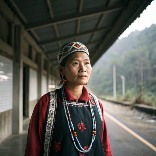 Bunun woman from The Central Mountain Range and eastern foothills of Taiwan, chiefly Nantou, Hualien, Kaohsiung and Taitung counties.