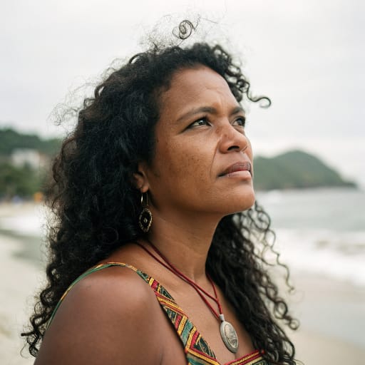 Caiçaras woman from Atlantic coast of southeastern and southern Brazil, from southern Rio de Janeiro state along the São Paulo shoreline to the bays of Paraná, related phenotype reference