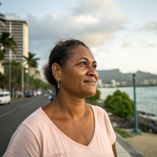 Caldoches : femme, référence phénotypique apparentée