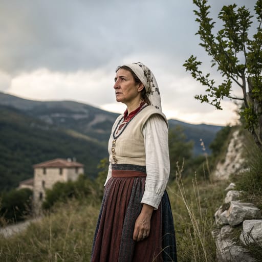 Carricini woman from Upper Sangro valley and southern slopes of the Maiella in northern Samnium, today southern Abruzzo, Italy; centers included Aufidena near Castel di Sangro and Juvanum near Montenerodomo, related phenotype reference
