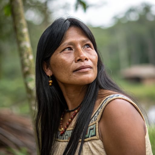 Cashibo woman from Headwater forests of the central Peruvian Amazon, on the Aguaytía, San Alejandro and Sungaroyacu rivers in the Ucayali and Huánuco regions of Peru., related phenotype reference