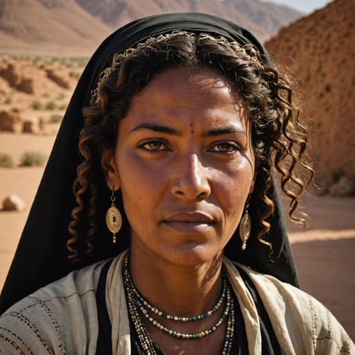 Chaamba woman from The northern Algerian Sahara, centered on Metlili, El Menia (El Goléa) and Ouargla, Algeria, related phenotype reference