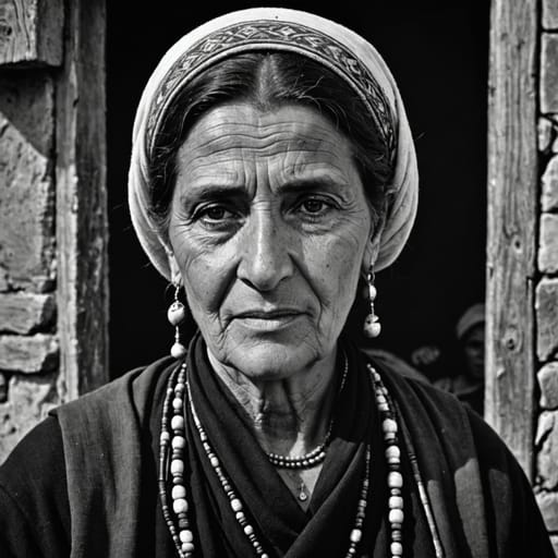 Cham Albanians woman from Chameria, coastal Epirus in northwestern Greece (Thesprotia, northern Preveza) and the adjoining Konispol area of Albania; since 1944 to 1945 mainly Albania, with some descendants in Turkey