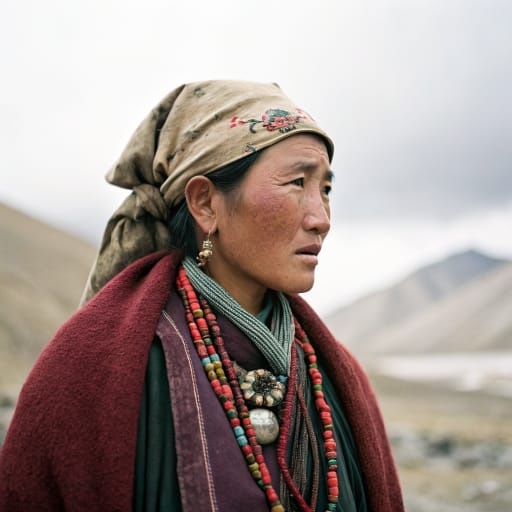 Changpa woman from Changthang plateau, eastern Ladakh, India; western Tibet, China — Southern Asia